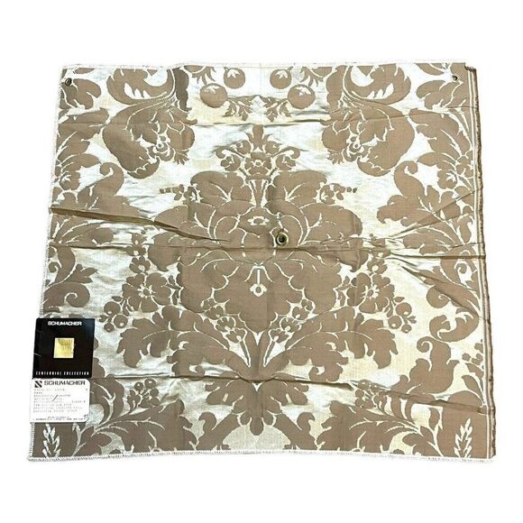 SCHUMACHER Fabric Sample Fawn Centennial Damask 75% Cotton 25% Silk 23” X 25” - Picture 1 of 5